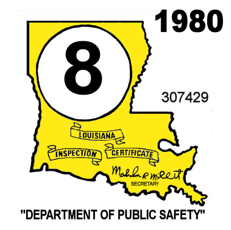 1980 Louisiana Inspection Sticker Bob Hoyts Classic Inspection